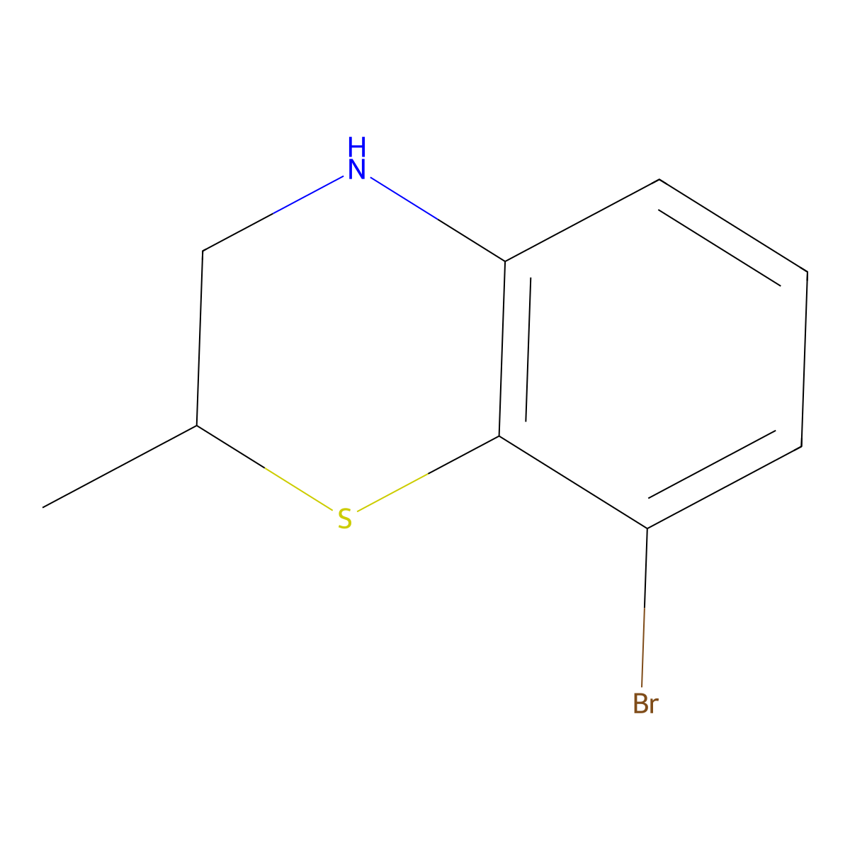8-Bromo-2-methyl-3,4-dihydro-2H-benzo[B][1,4]thiazine molecular structure, CAS 1416439-74-1