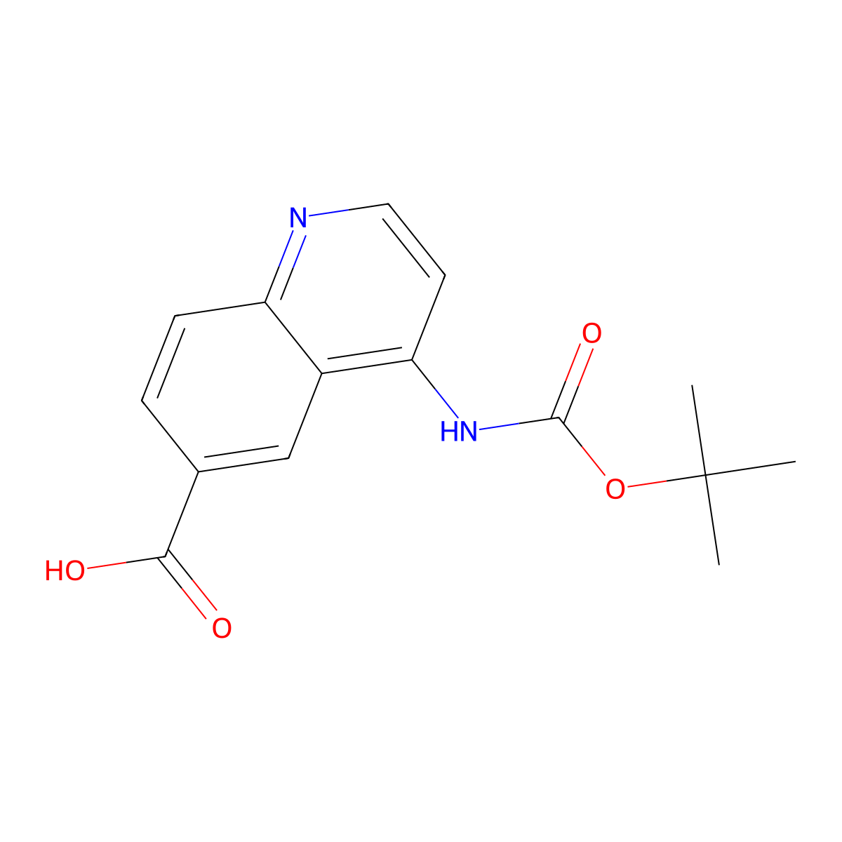 4-(Tert-butoxycarbonylamino)quinoline-6-carboxylic acid molecular structure, CAS 1416439-80-9