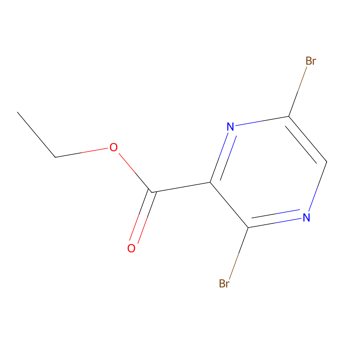 Ethyl 3,6-dibromopyrazine-2-carboxylate molecular structure, CAS 1416439-81-0