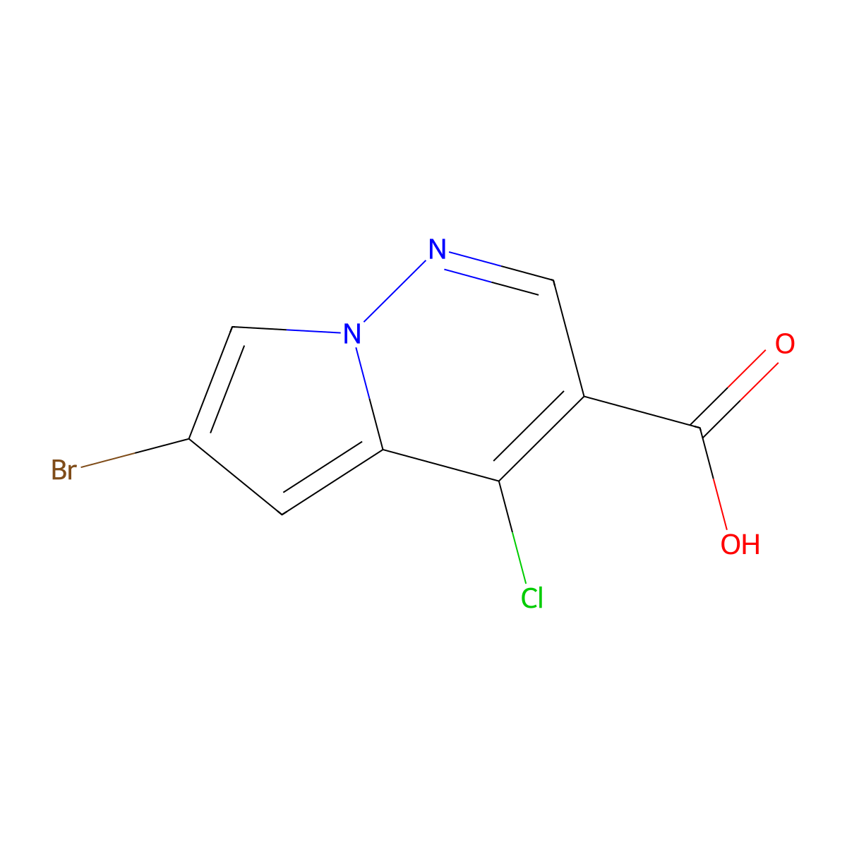6-Bromo-4-chloropyrrolo[1,2-B]pyridazine-3-carboxylic acid molecular structure, CAS 1416439-85-4