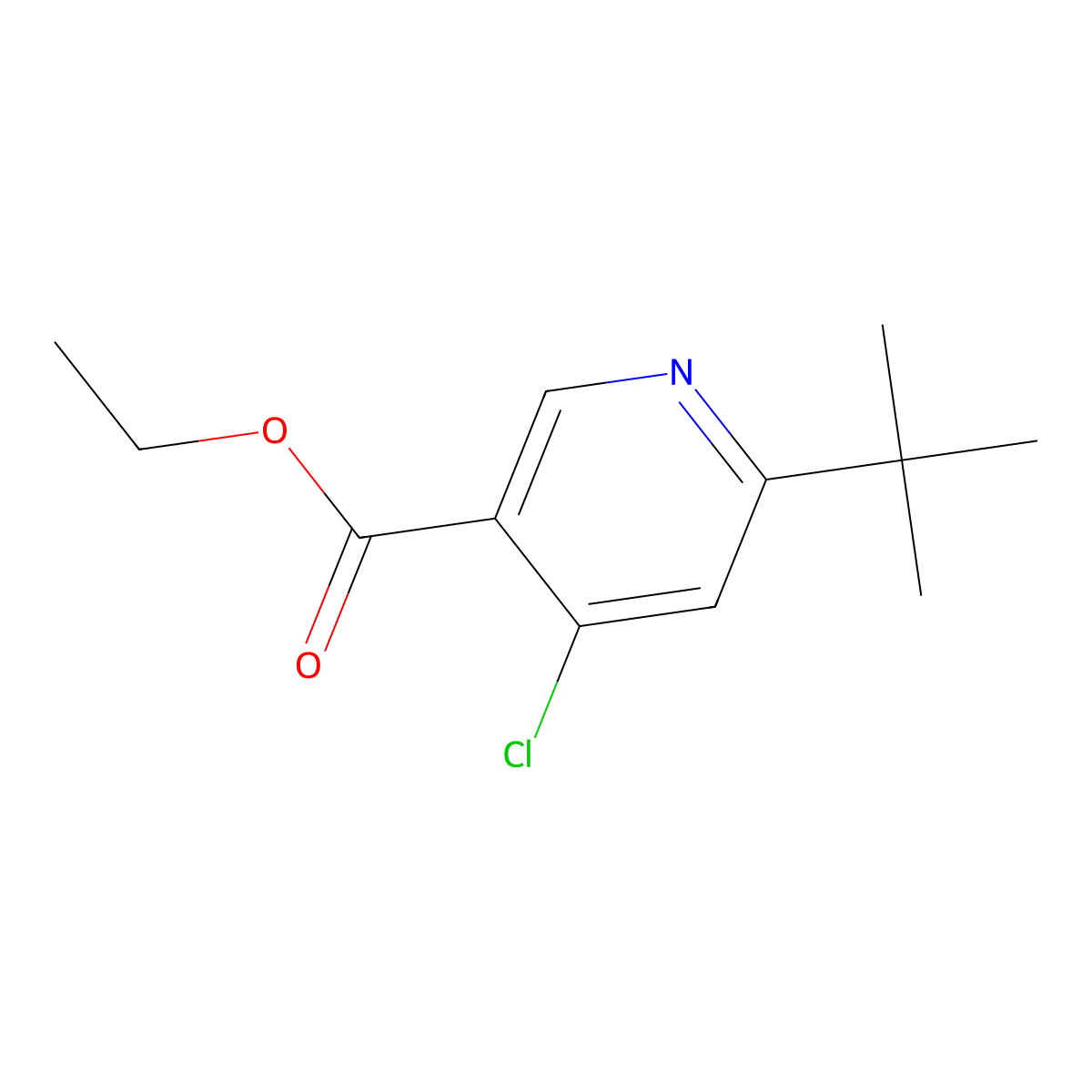 Ethyl 6-(tert-butyl)-4-chloronicotinate molecular structure, CAS 1416439-99-0