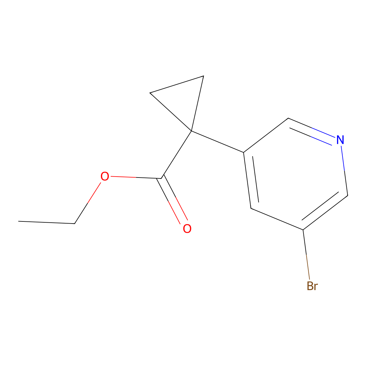 Ethyl 1-(5-bromopyridin-3-YL)cyclopropanecarboxylate molecular structure, CAS 1416440-12-4