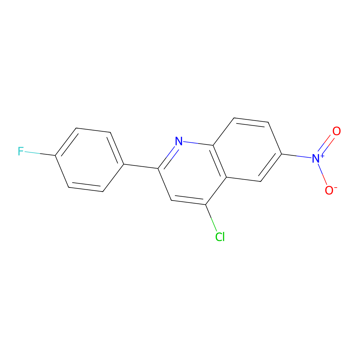 4-Chloro-2-(4-fluorophenyl)-6-nitroquinoline molecular structure, CAS 1416440-17-9