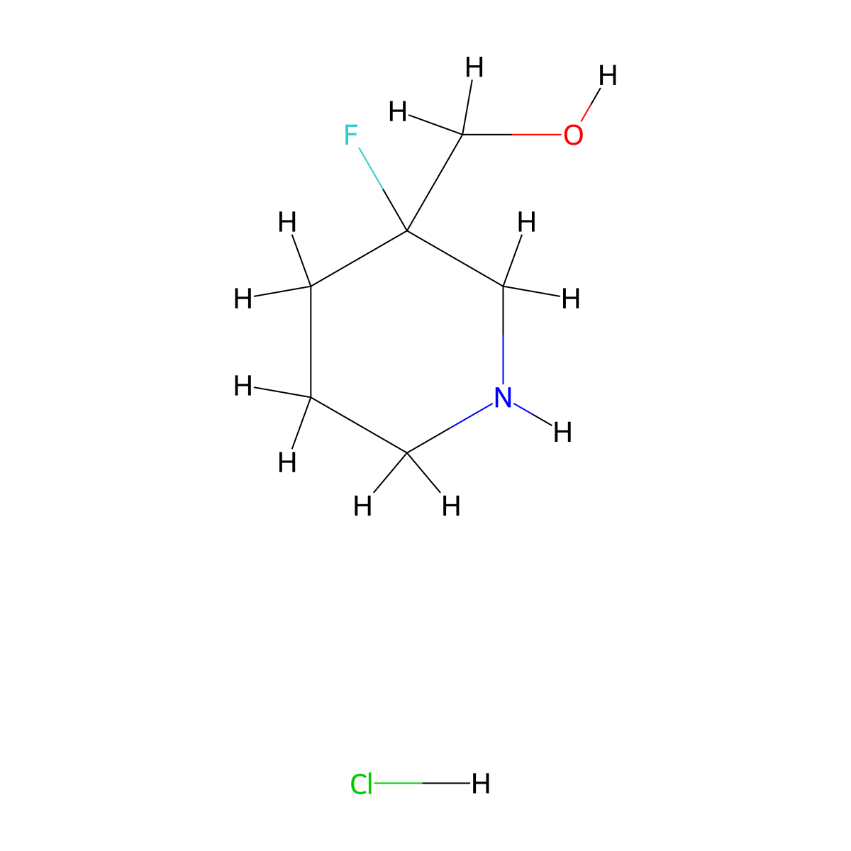 (3-Fluoropiperidin-3-yl)methanol hydrochloride molecular structure, CAS 1416440-21-5