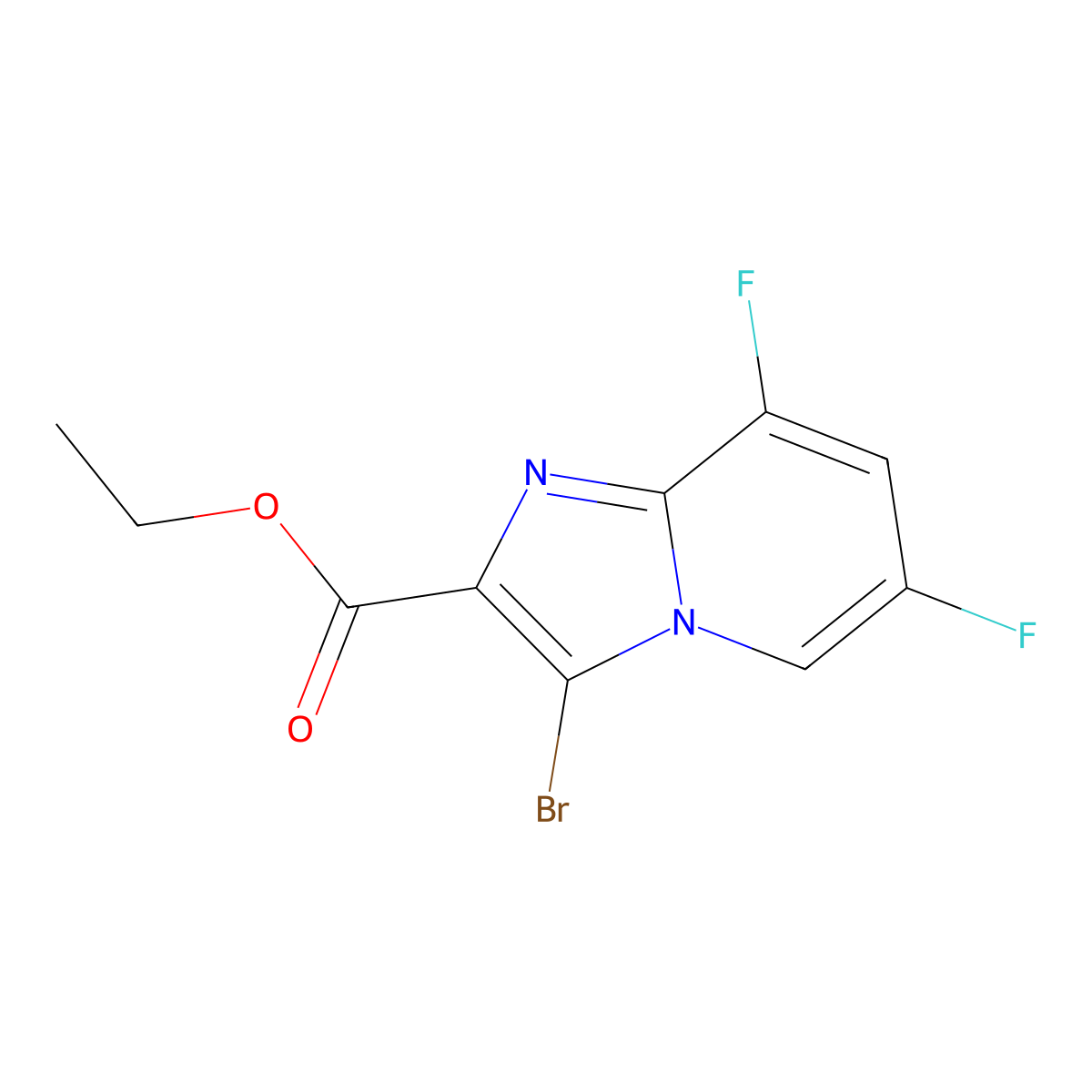 Ethyl 3-bromo-6,8-difluoroimidazo[1,2-A]pyridine-2-carboxylate molecular structure, CAS 1416440-26-0