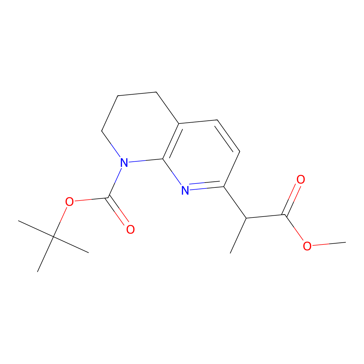 Tert-butyl 7-(1-methoxy-1-oxopropan-2-YL)-3,4-dihydro-1,8-naphthyridine-1(2H)-carboxylate molecular structure, CAS 1416440-33-9
