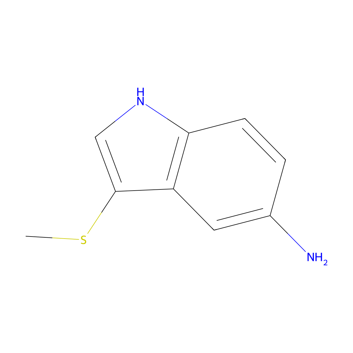 3-(Methylthio)-1H-indol-5-amine molecular structure, CAS 1416440-37-3