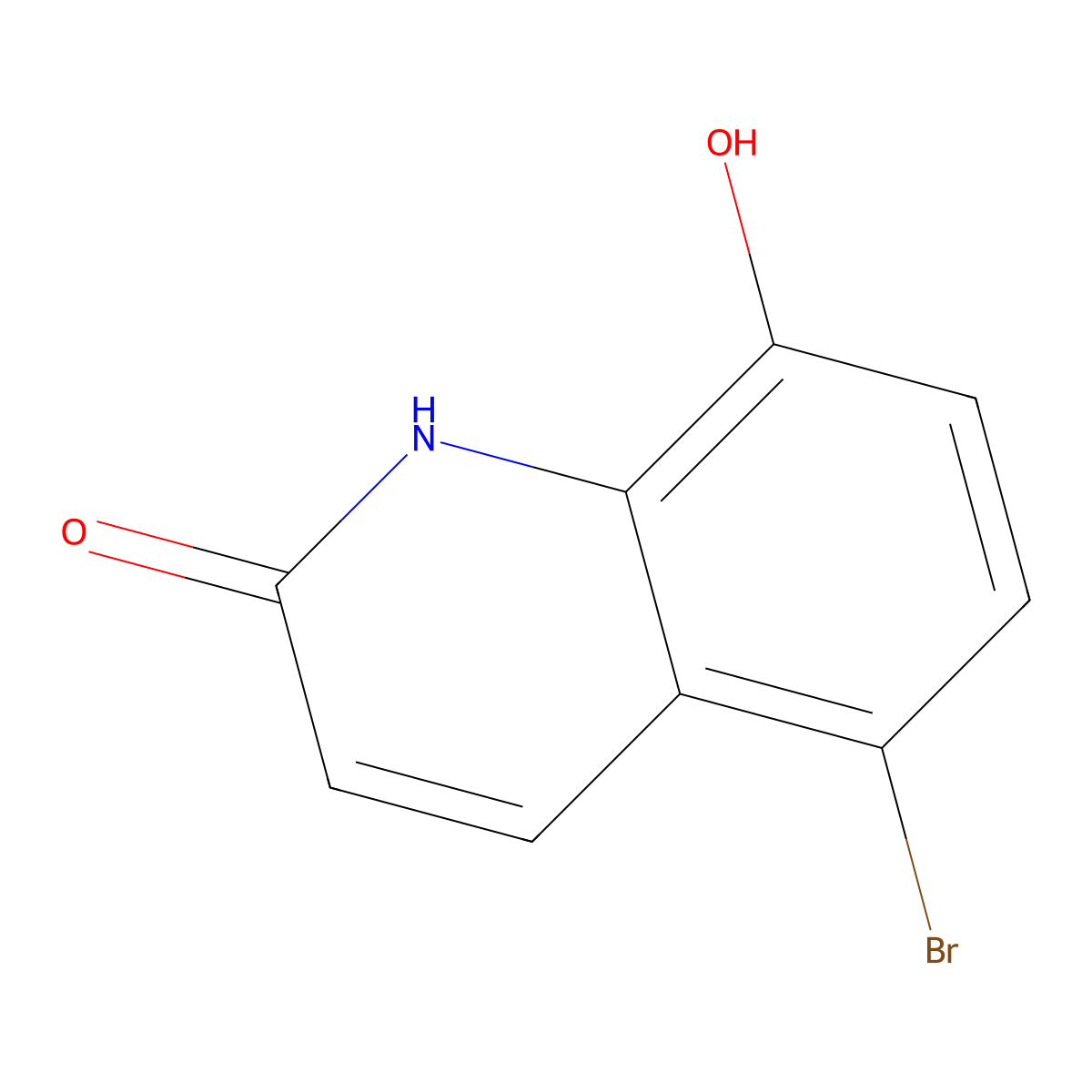 5-Bromo-8-hydroxy-1,2-dihydroquinolin-2-one molecular structure, CAS 1416440-40-8