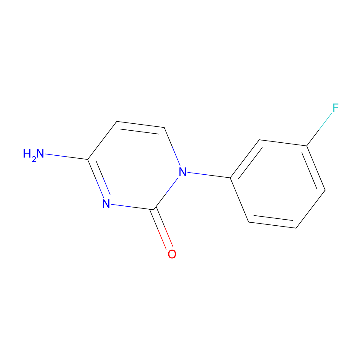 4-Amino-1-(3-fluorophenyl)pyrimidin-2(1H)-one molecular structure, CAS 1416440-51-1