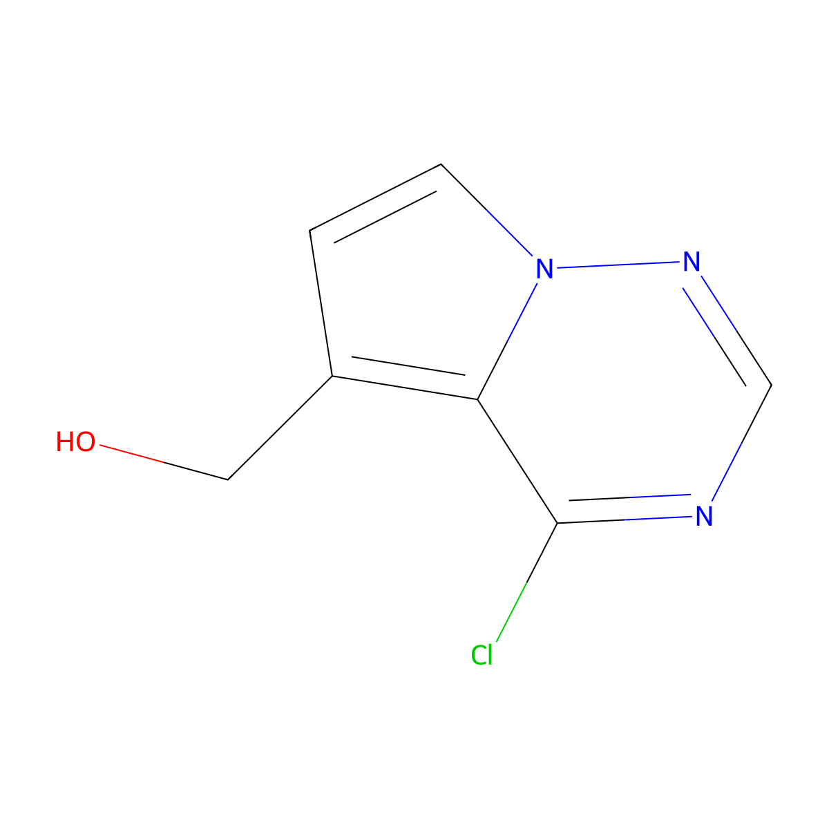 (4-Chloropyrrolo[2,1-F][1,2,4]triazin-5-YL)methanol molecular structure, CAS 1416440-56-6