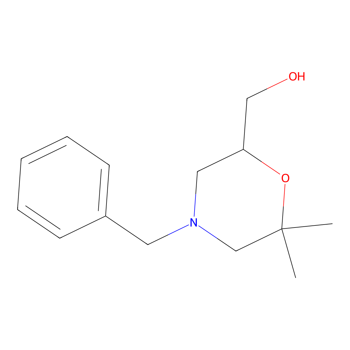 (4-Benzyl-6,6-dimethylmorpholin-2-YL)methanol molecular structure, CAS 1416440-60-2