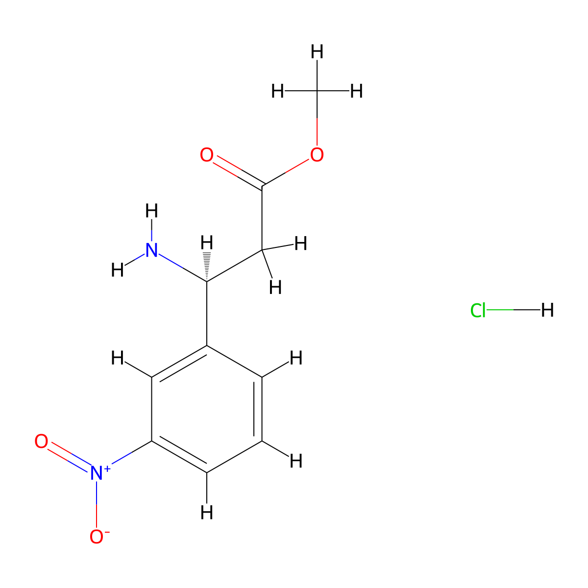 (S)-Methyl 3-amino-3-(3-nitrophenyl)propanoate hydrochloride molecular structure, CAS 1416444-76-2