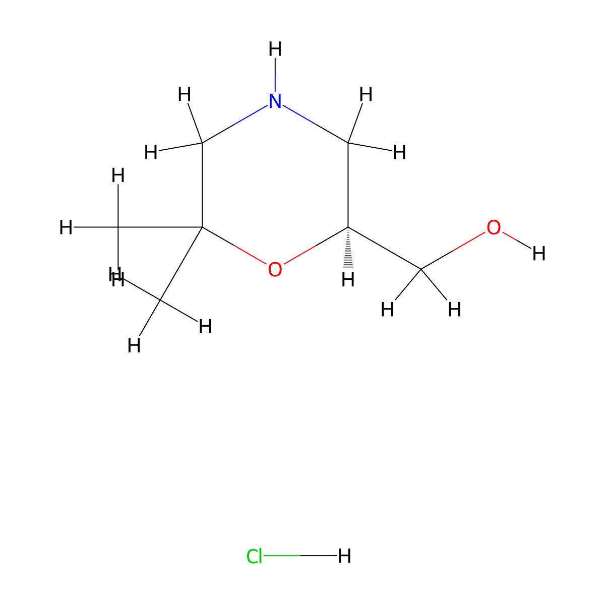 ((2S)-6,6-dimethylmorpholin-2-yl)methanol hydrochloride molecular structure, CAS 1416444-80-8