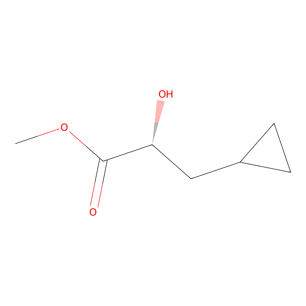 (R)-Methyl 3-cyclopropyl-2-hydroxypropanoate molecular structure, CAS 1416444-91-1