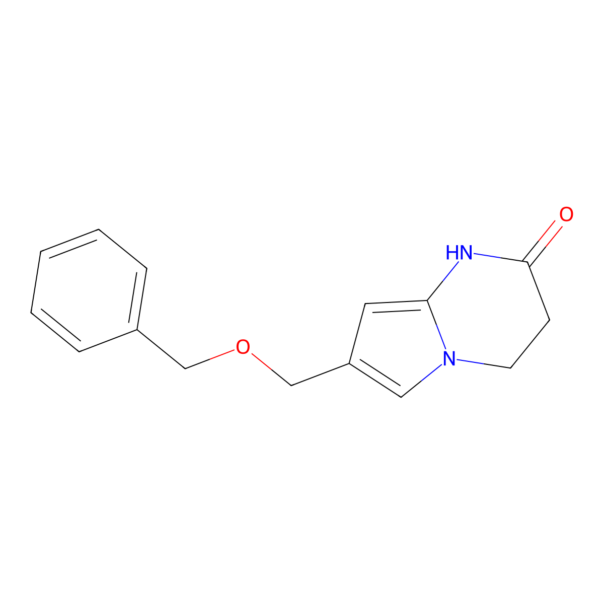 7-((Benzyloxy)methyl)-3,4-dihydropyrrolo[1,2-a]pyrimidin-2(1H)-one molecular structure, CAS 1416447-69-2