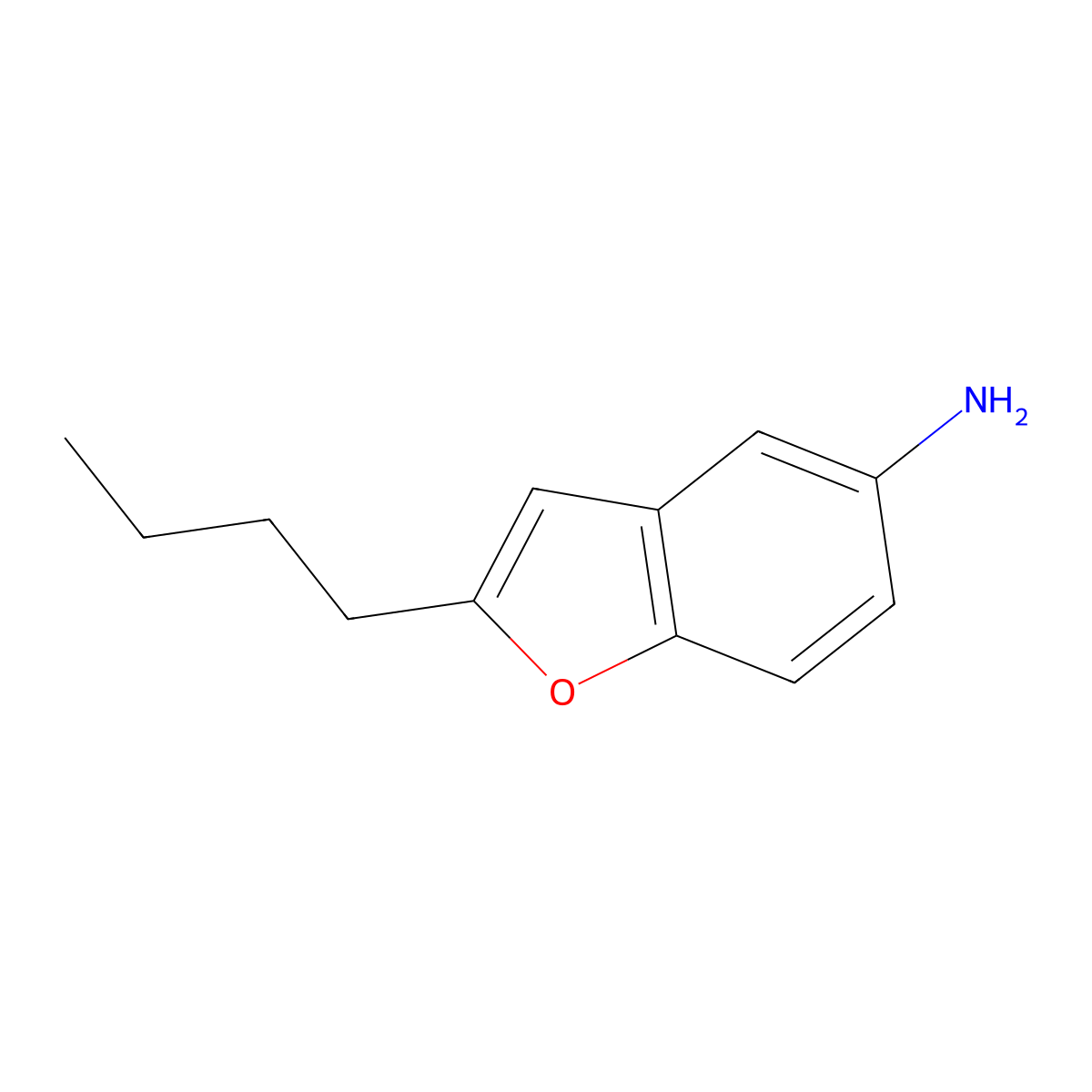 2-Butylbenzofuran-5-amine molecular structure, CAS 141645-51-4
