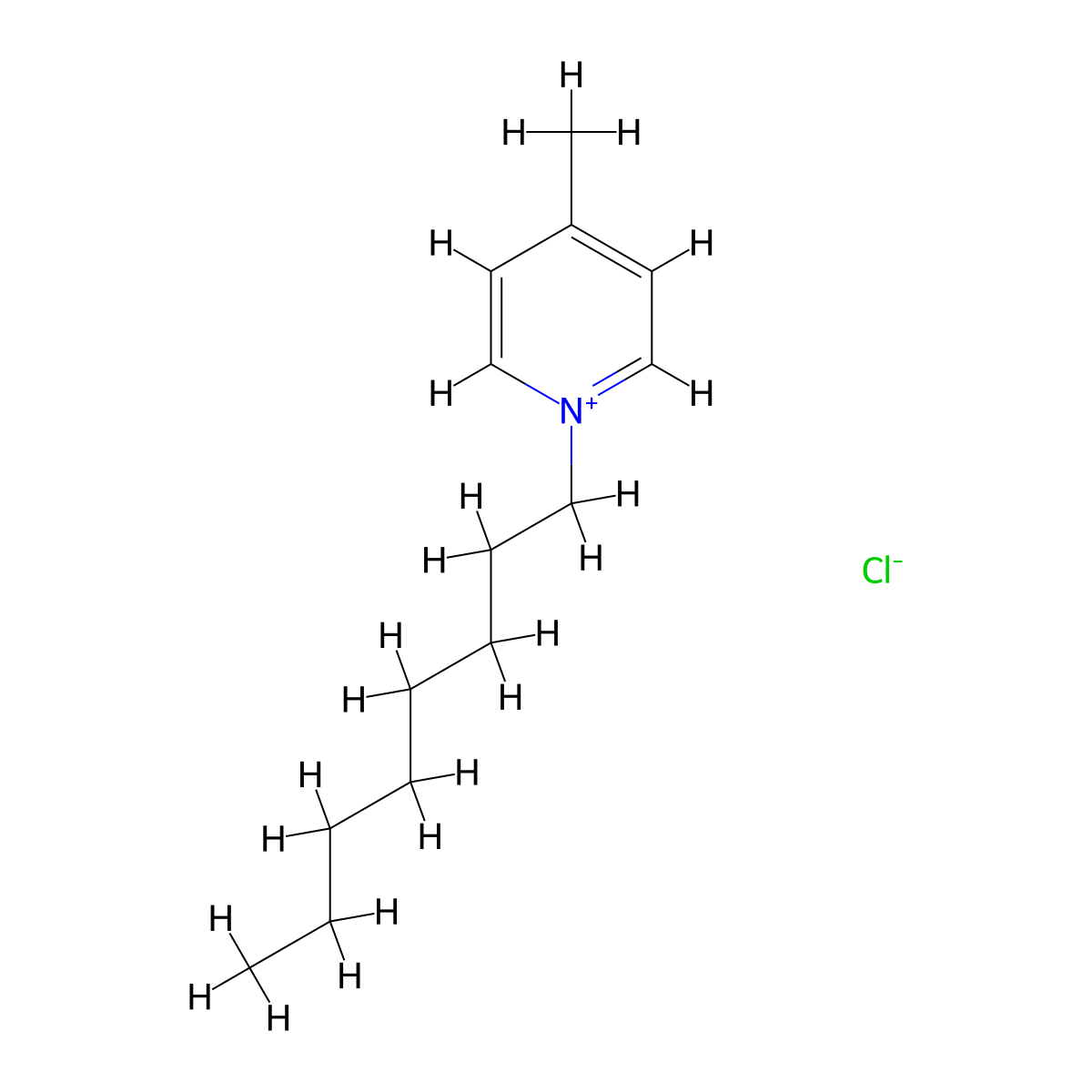 4-Methyl-1-octylpyridin-1-ium chloride molecular structure, CAS 141645-91-2