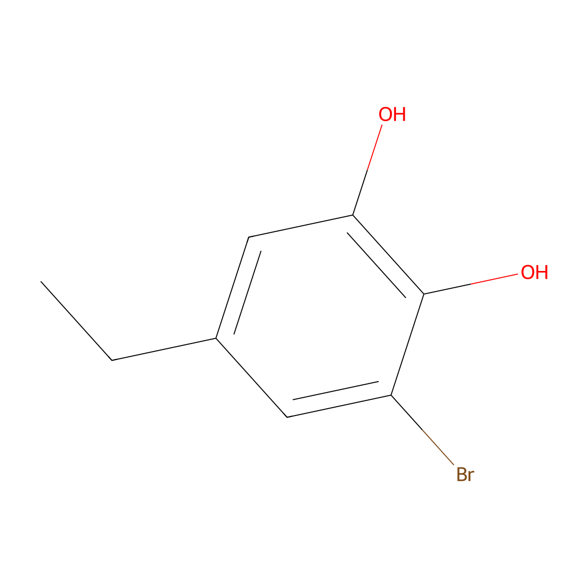 3-Bromo-5-ethyl-1,2-benzenediol molecular structure, CAS 1416453-09-2