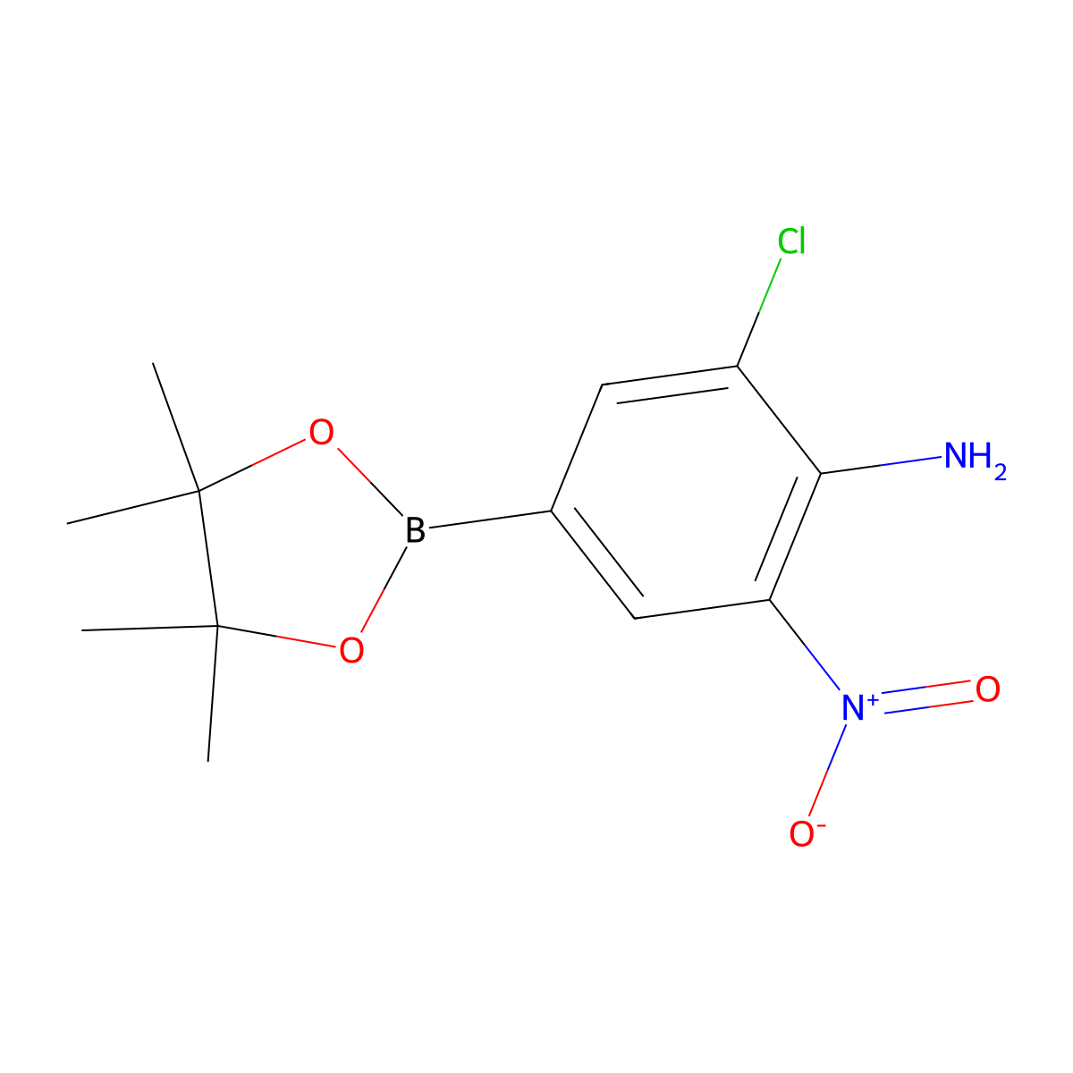 2-Chloro-6-nitro-4-(4,4,5,5-tetramethyl-1,3,2-dioxaborolan-2-YL)aniline molecular structure, CAS 1416473-27-2