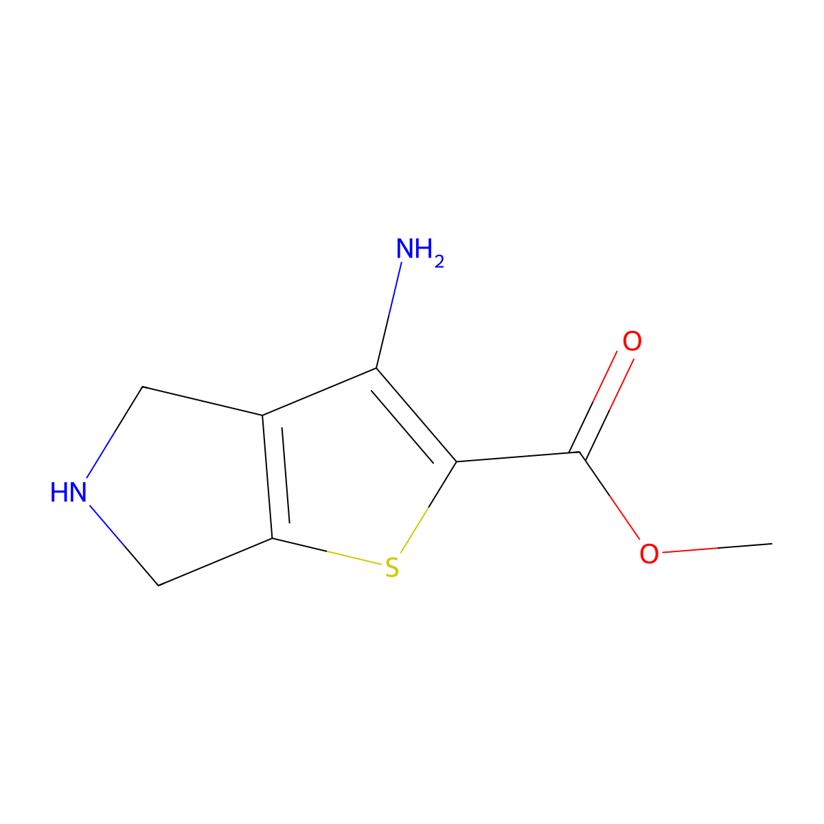 methyl 3-amino-4H,5H,6H-thieno[2,3-c]pyrrole-2-carboxylate molecular structure, CAS 1416499-39-2