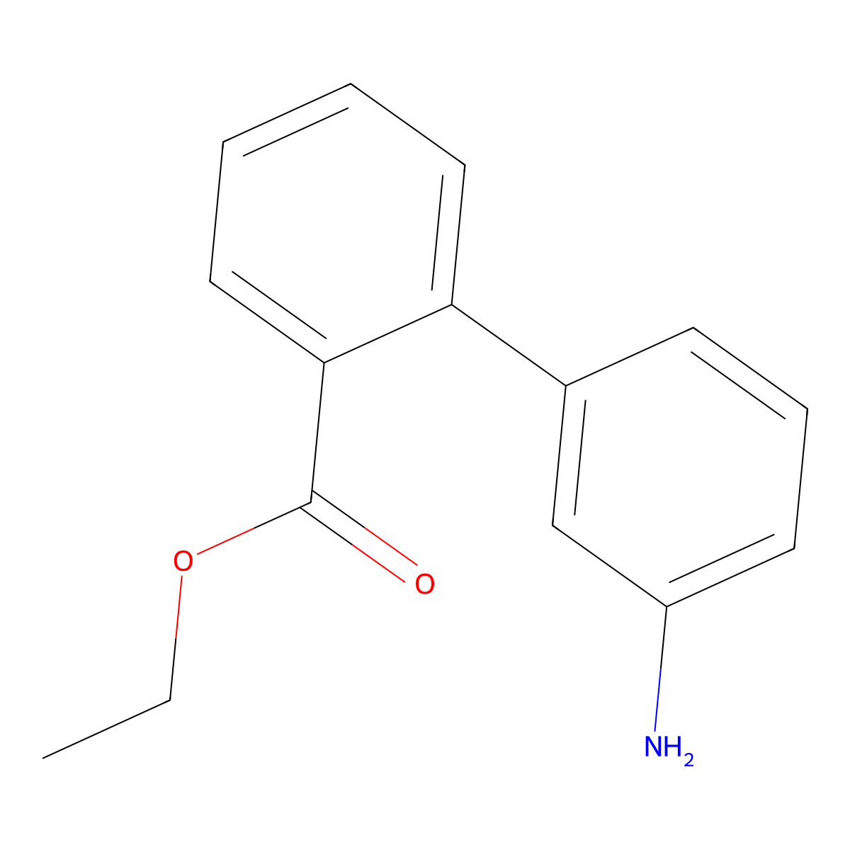 Ethyl 3'_amino_[1,1'_biphenyl]_2_carboxylate molecular structure, CAS 1416499-43-8