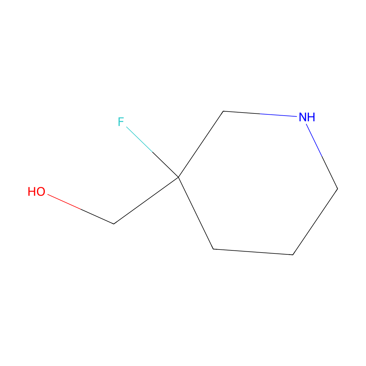 (3-Fluoropiperidin-3-yl)methanol molecular structure, CAS 1416499-59-6