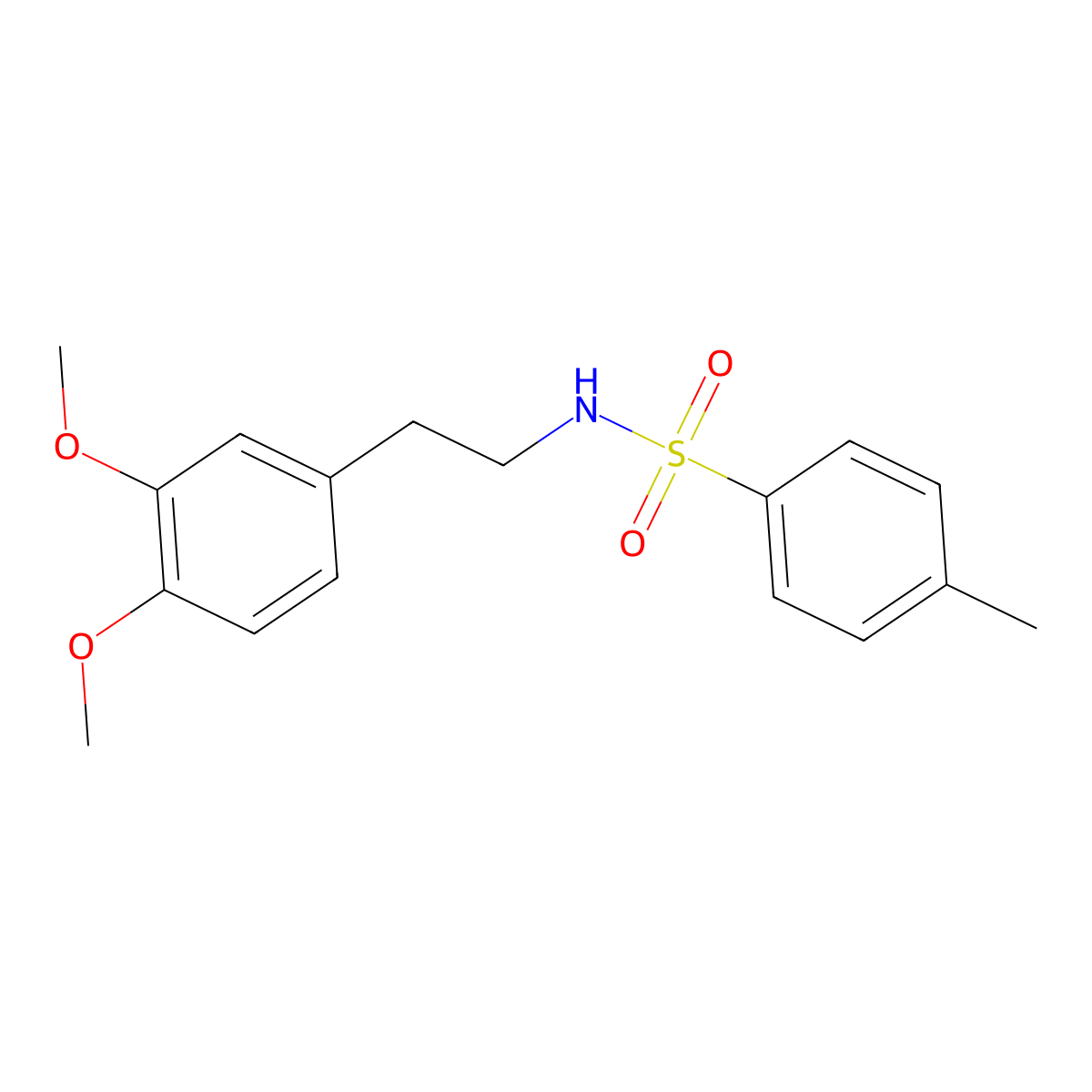 N-[2-(3,4-dimethoxyphenyl)ethyl]-4-methylbenzene-1-sulfonamide molecular structure, CAS 14165-67-4
