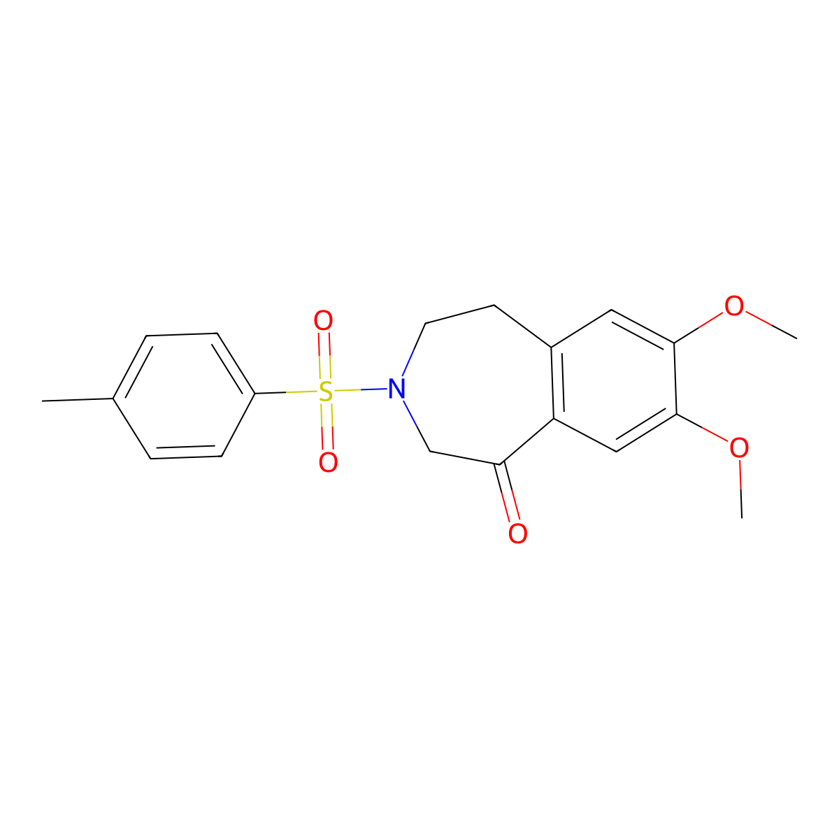 7,8-dimethoxy-3-(4-methylphenyl)sulfonyl-2,4-dihydro-1H-3-benzazepin-5-one molecular structure, CAS 14165-80-1