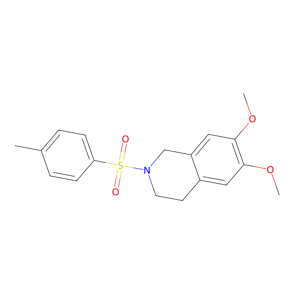 6,7-dimethoxy-2-(4-methylphenyl)sulfonyl-3,4-dihydro-1H-isoquinoline molecular structure, CAS 14165-82-3