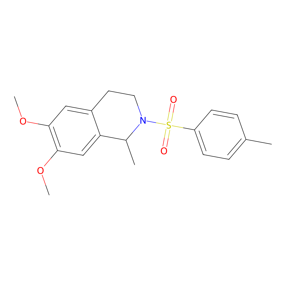 6,7-Dimethoxy-1-methyl-2-[(4-methylphenyl)sulfonyl]-1,2,3,4-tetrahydroisoquinoline molecular structure, CAS 14165-85-6