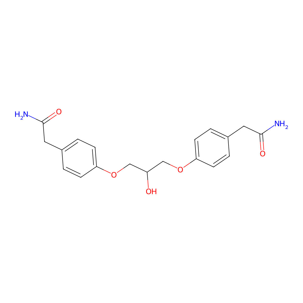 2,2-((2-Hydroxypropane-1,3-diyl)bis(oxy-4,1-phenylene))diacetamide molecular structure, CAS 141650-31-9