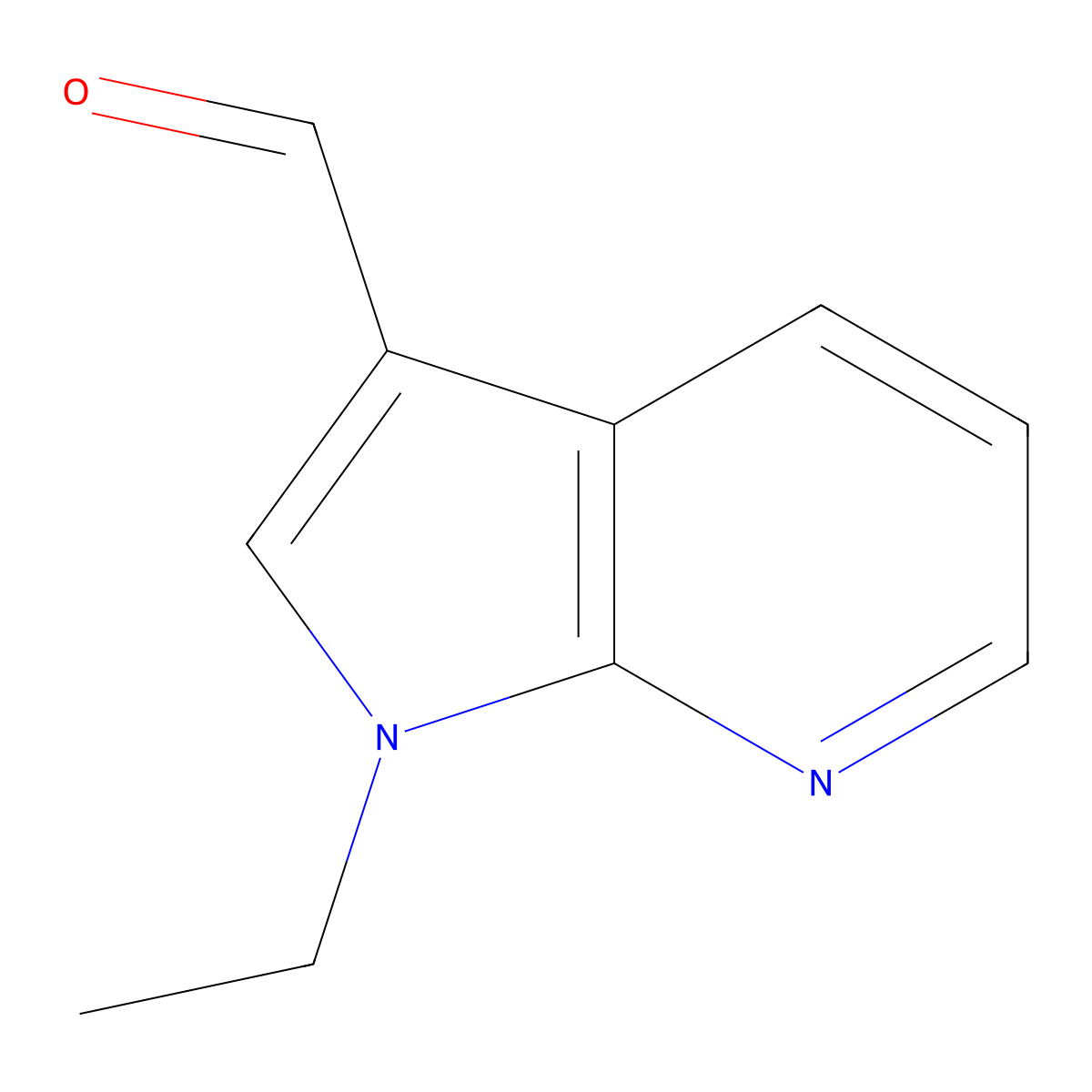 1-ethyl-1H-pyrrolo[2,3-b]pyridine-3-carbaldehyde molecular structure, CAS 141650-50-2