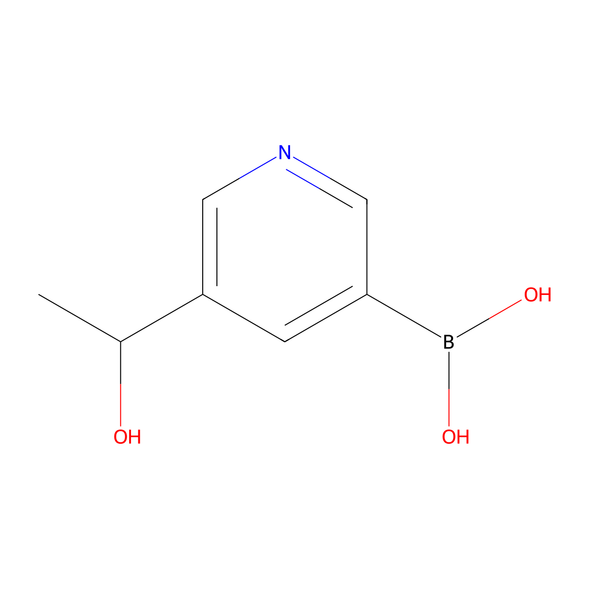 (5-(1-Hydroxyethyl)pyridin-3-yl)boronic acid molecular structure, CAS 1416500-72-5