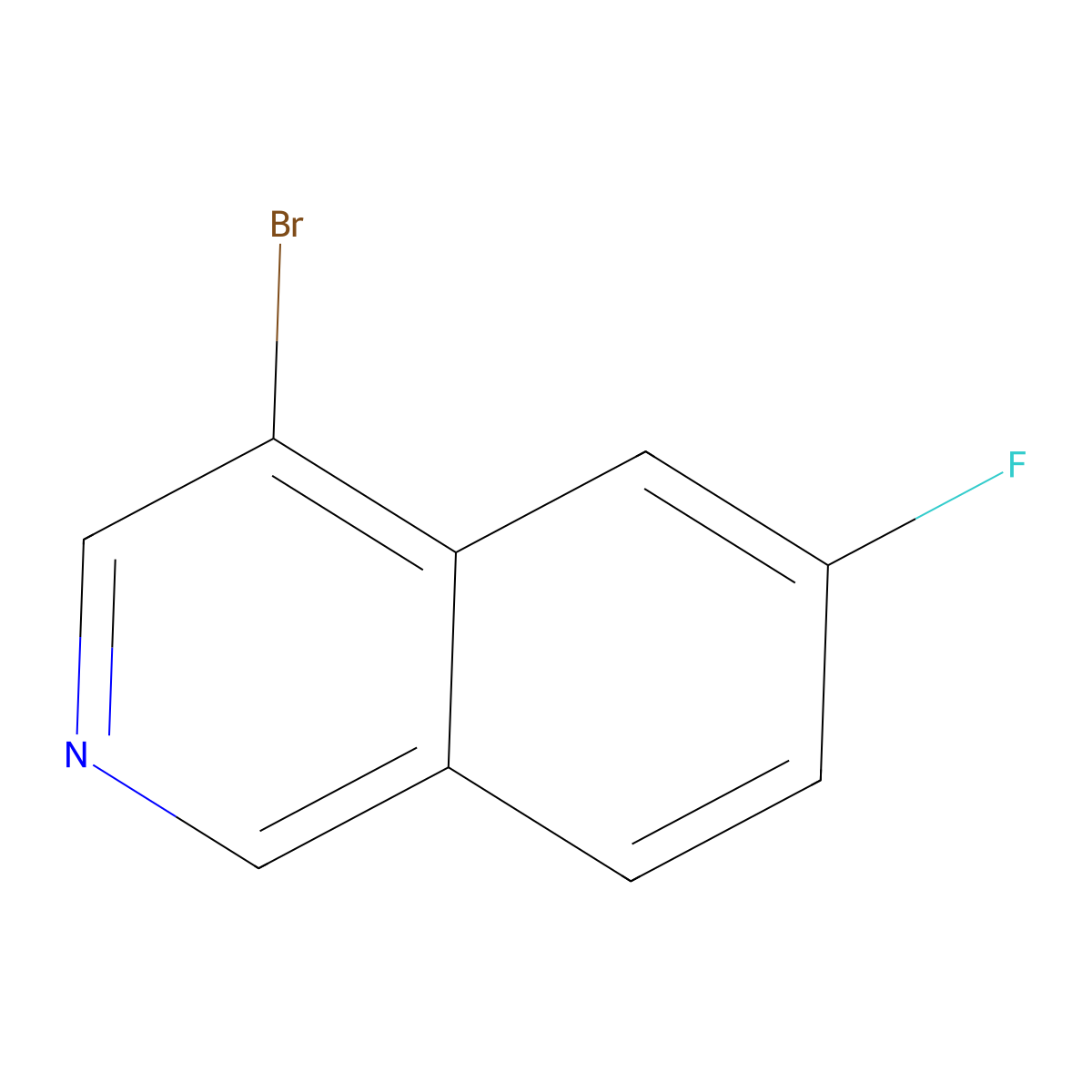 4-Bromo-6-fluoroisoquinoline molecular structure, CAS 1416500-78-1