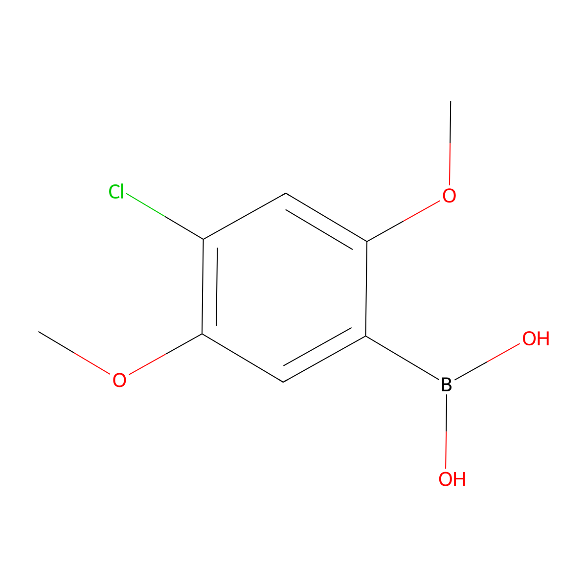 (4-Chloro-2,5-dimethoxyphenyl)boronic acid molecular structure, CAS 1416518-37-0