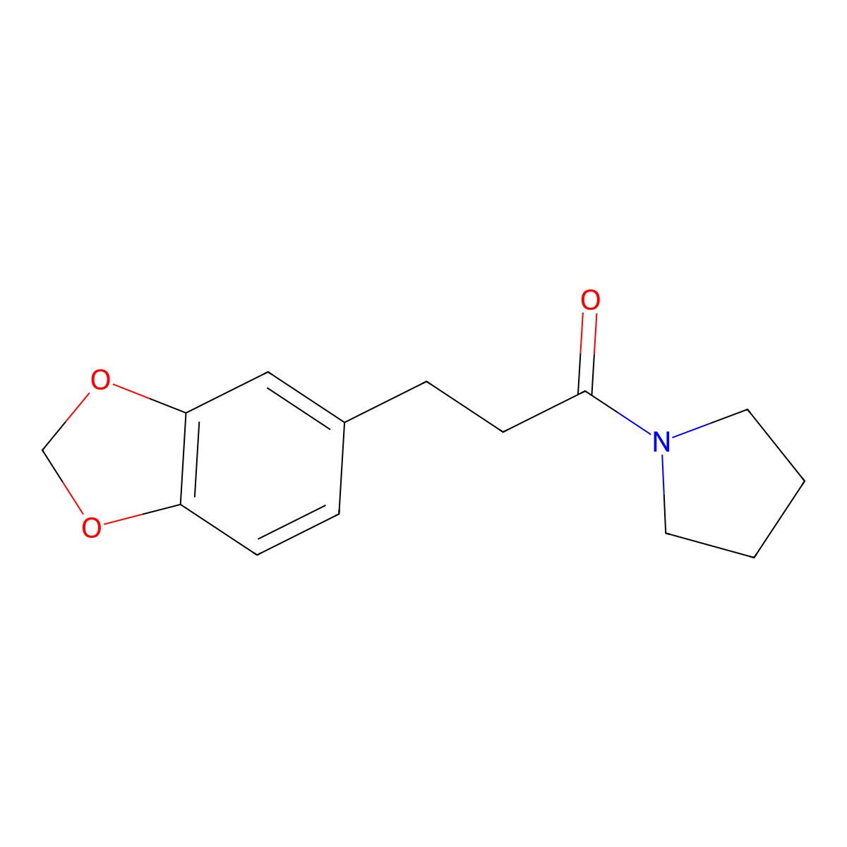 3-(1,3-Benzodioxol-5-yl)-1-(pyrrolidin-1-yl)propan-1-one molecular structure, CAS 141652-30-4