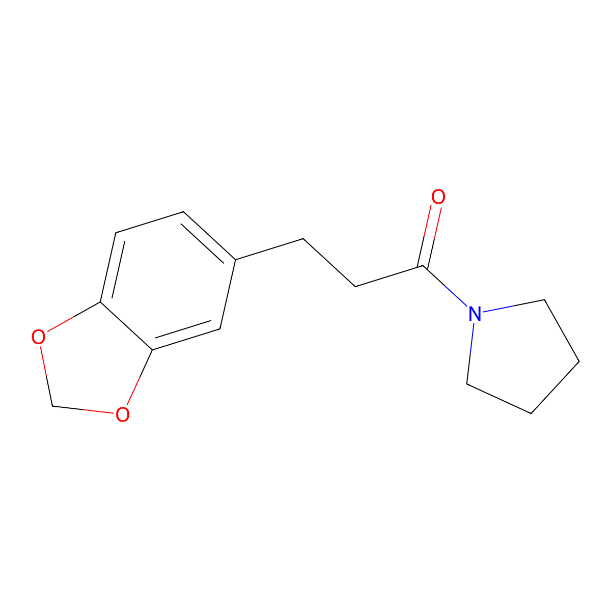 3-(1,3-Benzodioxol-5-yl)-1-(pyrrolidin-1-yl)propan-1-one molecular structure, CAS 141652-30-4