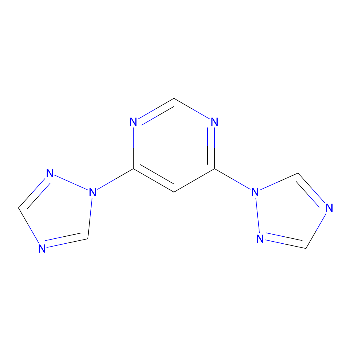 4,6-di(1H-1,2,4-triazol-1-yl)pyrimidine molecular structure, CAS 141652-41-7