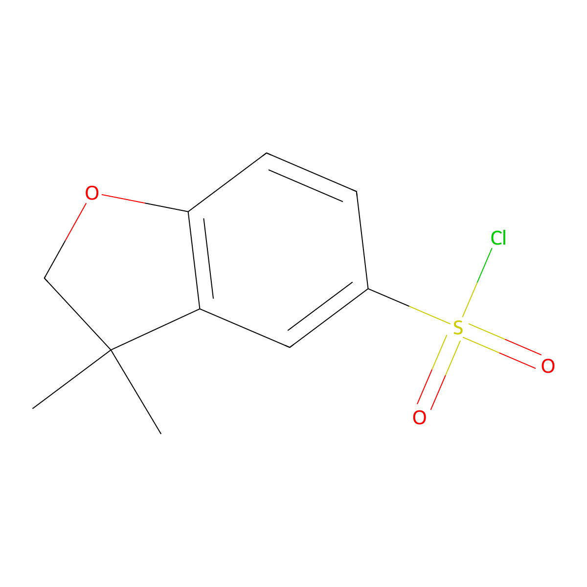 3,3-Dimethyl-2,3-dihydro-1-benzofuran-5-sulfonyl chloride molecular structure, CAS 141653-49-8