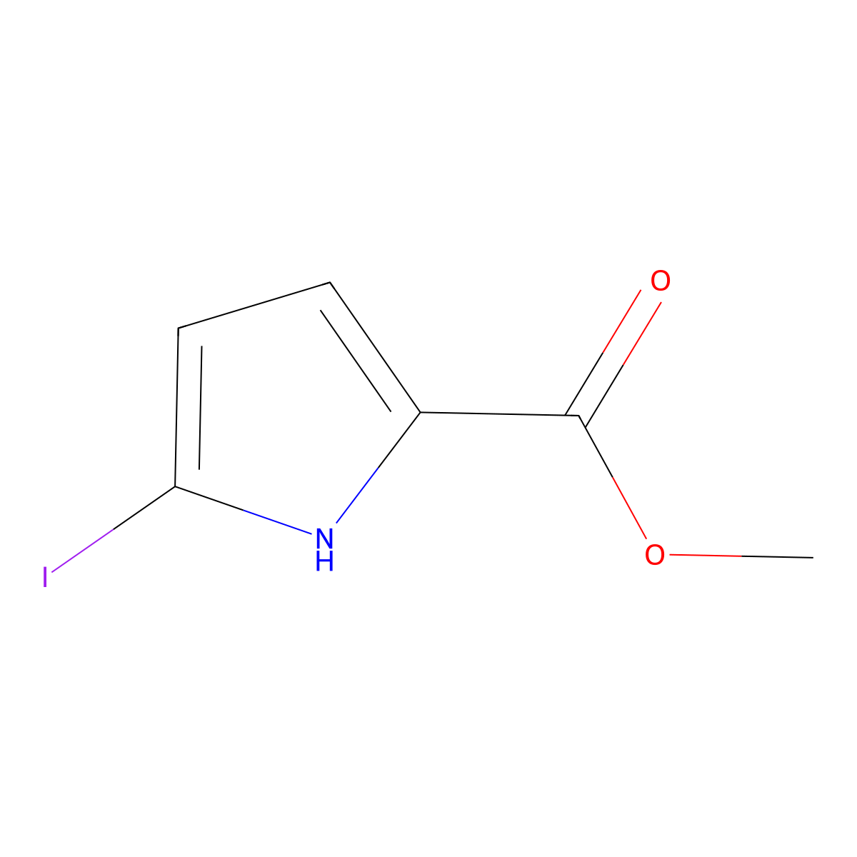 Methyl 5-iodo-1H-pyrrole-2-carboxylate molecular structure, CAS 1416549-09-1