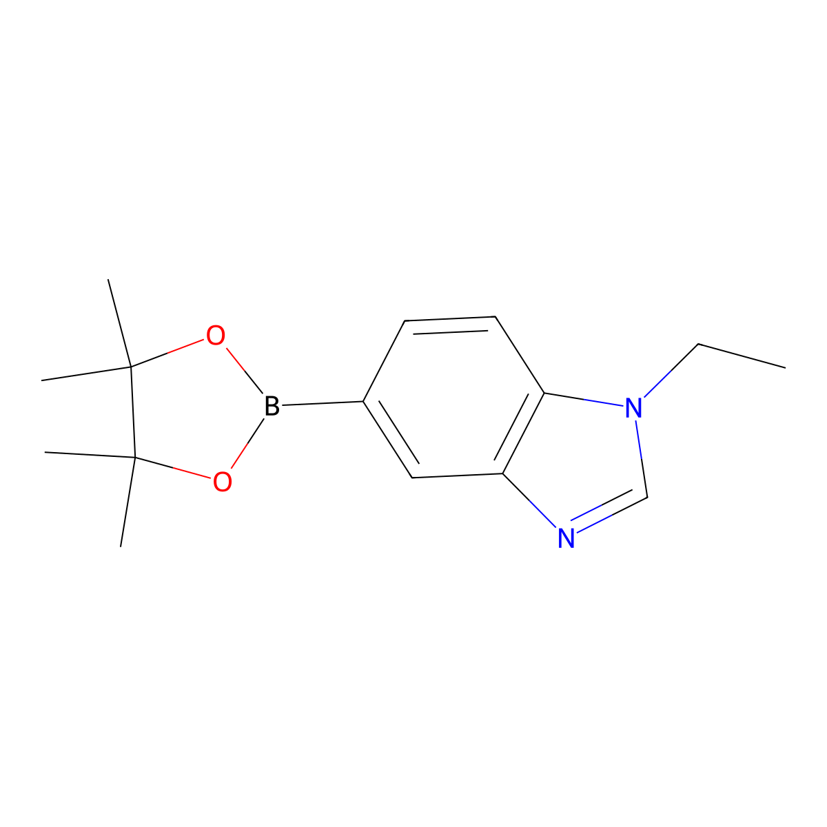 1-Ethyl-5-(4,4,5,5-tetramethyl-1,3,2-dioxaborolan-2-yl)-1H-benzo[d]imidazole molecular structure, CAS 1416553-63-3