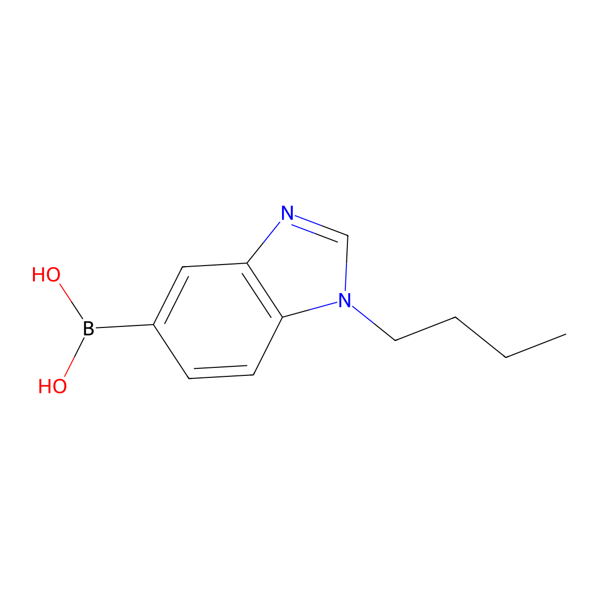 (1-Butyl-1H-benzo[d]imidazol-5-yl)boronic acid molecular structure, CAS 1416553-75-7