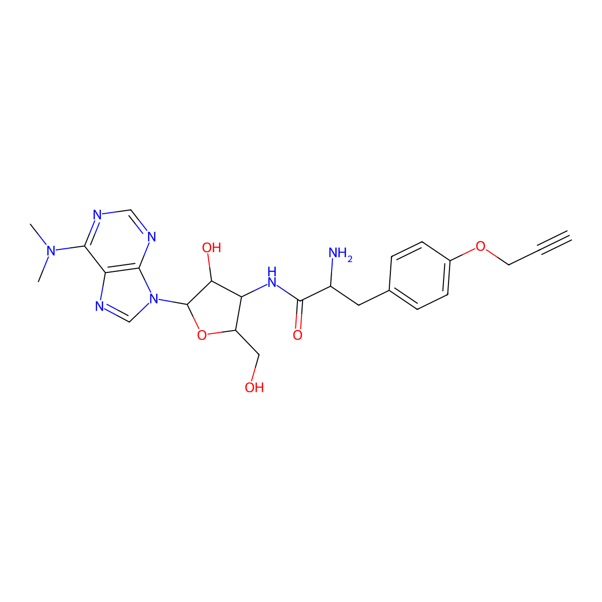 O-Propargyl-Puromycin molecular structure, CAS 1416561-90-4