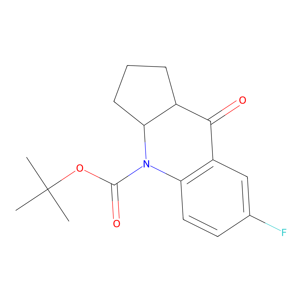 (3aS,9aR)-tert-Butyl 7-fluoro-9-oxo-3,3a,9,9a-tetrahydro-1H-cyclopenta[b]quinoline-4(2H)-carboxylate molecular structure, CAS 1416585-31-3