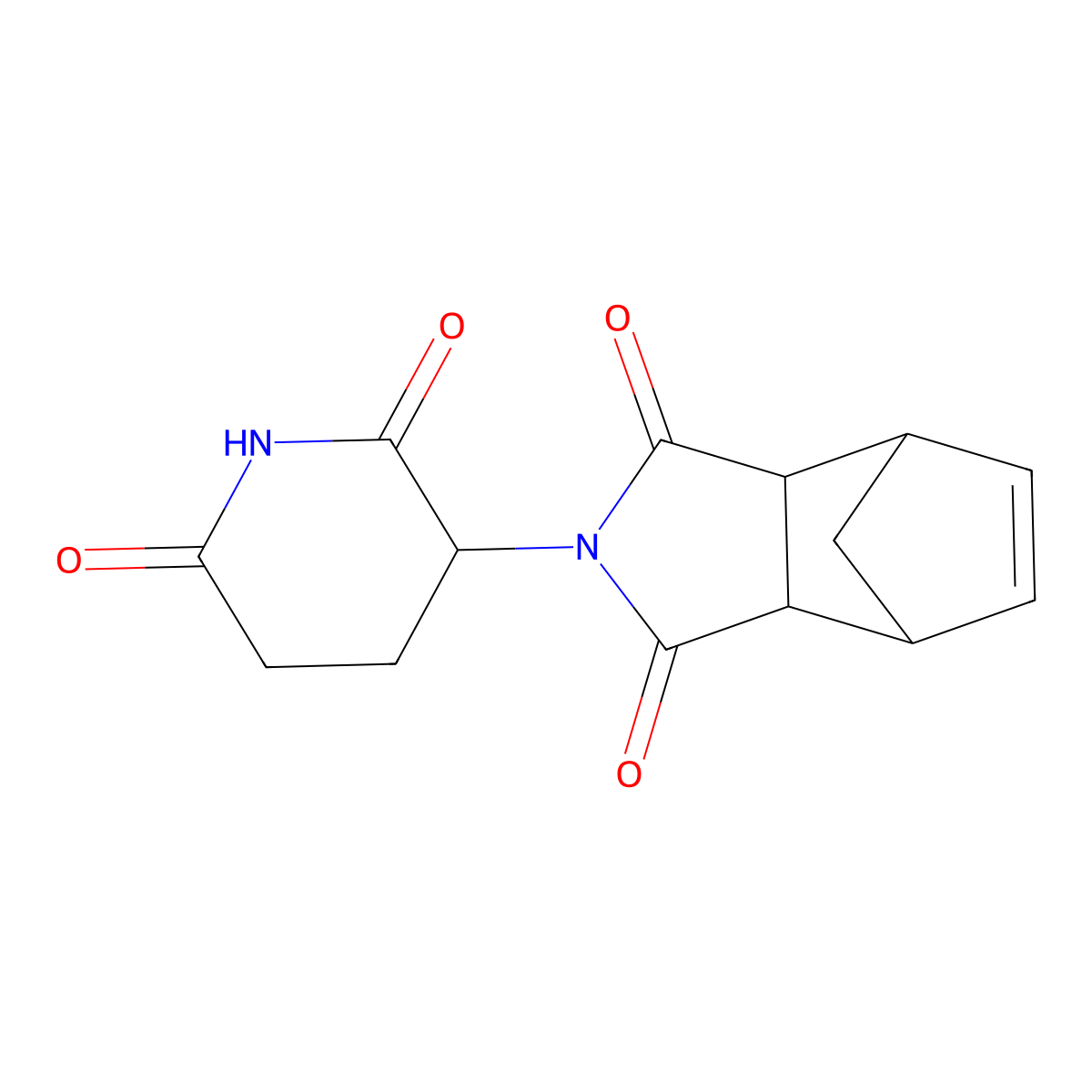 cis-endo-2-(2,6-Dioxopiperidin-3-yl)-3a,4,7,7a-tetrahydro-1H-4,7-methanoisoindole-1,3(2H)-dione molecular structure, CAS 14166-22-4