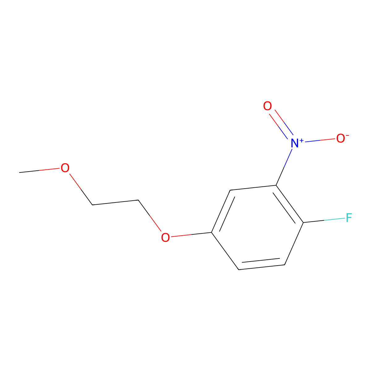 1-Fluoro-4-(2-methoxyethoxy)-2-nitrobenzene molecular structure, CAS 1416626-24-8