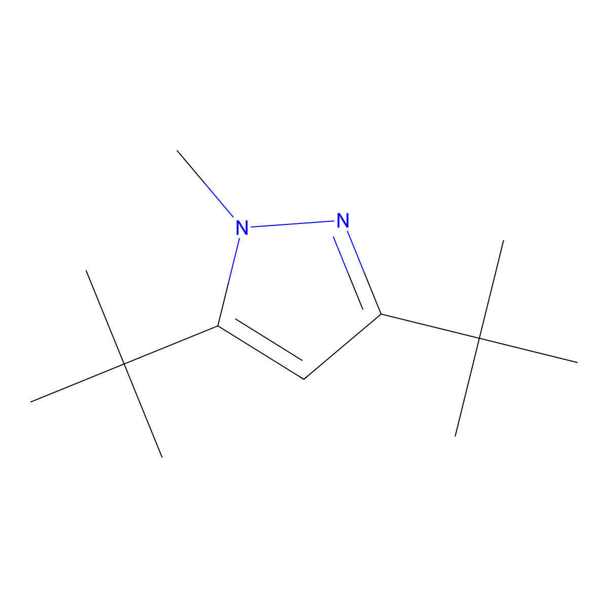 1-Methyl-3,5-di-t-butylpyrazole molecular structure, CAS 141665-18-1