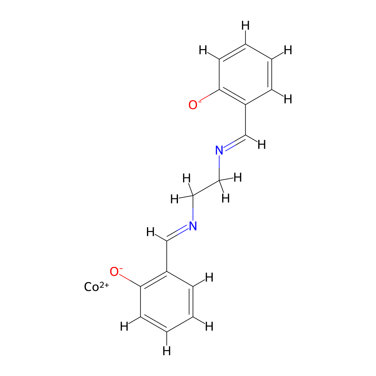 N,N'-Ethylenebis(salicylideneiminato)cobalt(II) , Salcomine molecular structure, CAS 14167-18-1