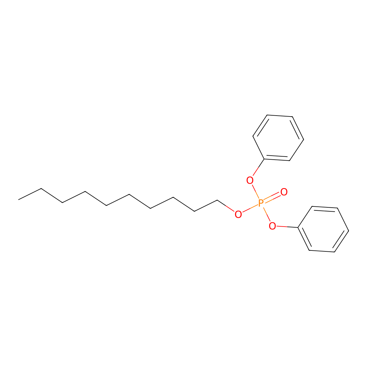 Decyl diphenyl phosphate molecular structure, CAS 14167-87-4
