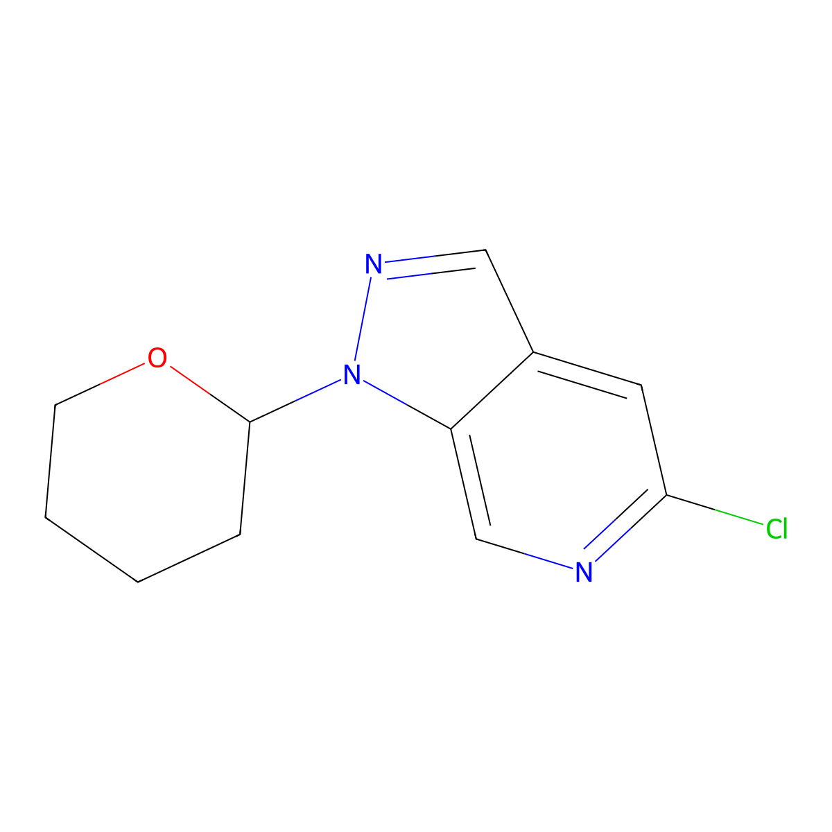 5-Chloro-1-(tetrahydro-2H-pyran-2-yl)-1H-pyrazolo[3,4-c]pyridine molecular structure, CAS 1416712-38-3